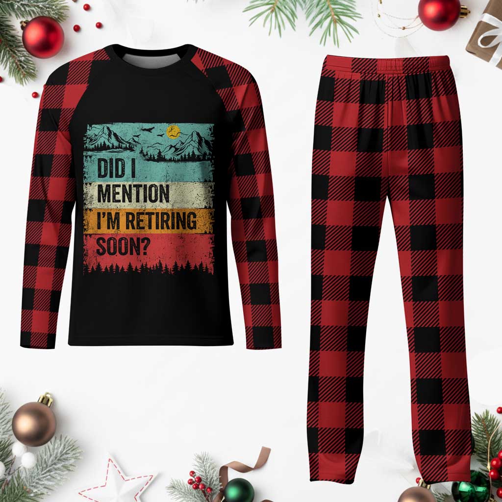 Did I Mention I'm Retiring Soon Plaid Pajama Set Funny Retro Vintage Retirement