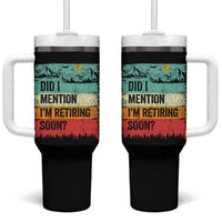 Did I Mention I'm Retiring Soon Tumbler With Handle Funny Retro Vintage Retirement