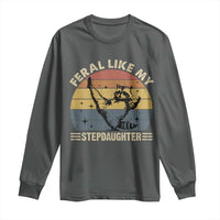 Bonus Dad Long Sleeve Shirt Retro Feral Raccoon Stepdad Gifts From Bonus Daughter Stepdaughter