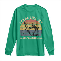 Bonus Dad Long Sleeve Shirt Retro Feral Raccoon Stepdad Gifts From Bonus Daughter Stepdaughter
