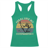 Bonus Dad Racerback Tank Top Retro Feral Raccoon Stepdad Gifts From Bonus Daughter Stepdaughter