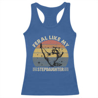 Bonus Dad Racerback Tank Top Retro Feral Raccoon Stepdad Gifts From Bonus Daughter Stepdaughter