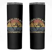 Bonus Dad Skinny Tumbler Retro Feral Raccoon Stepdad Gifts From Bonus Daughter Stepdaughter