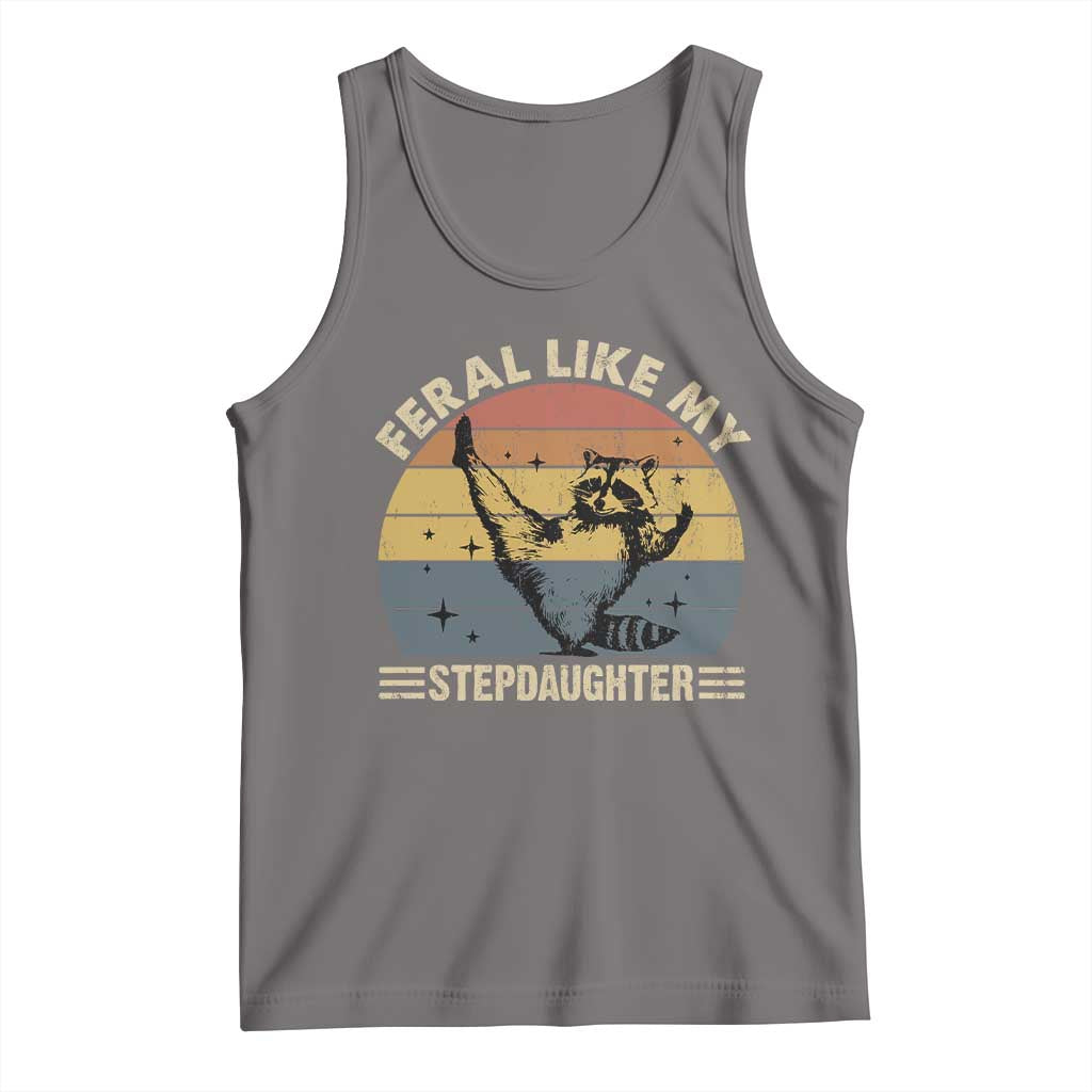 Bonus Dad Tank Top Retro Feral Raccoon Stepdad Gifts From Bonus Daughter Stepdaughter