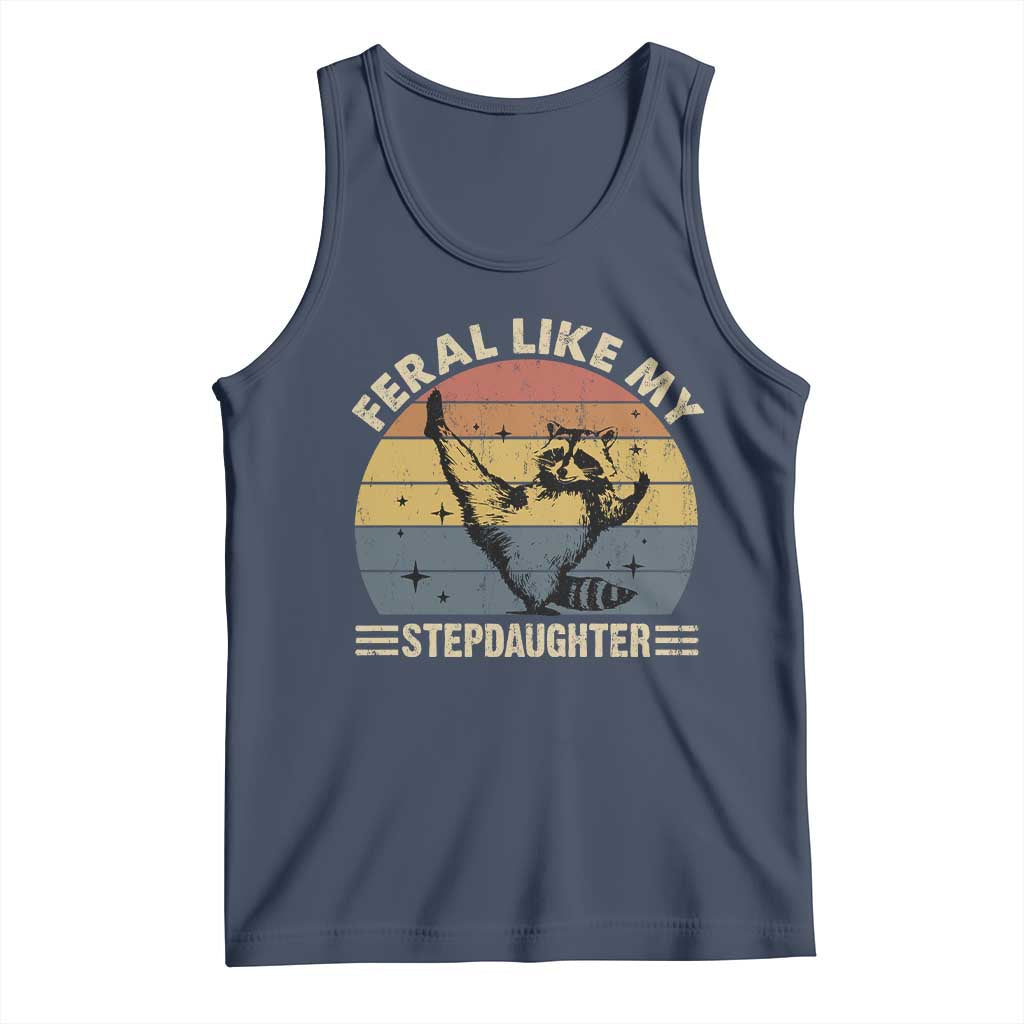 Bonus Dad Tank Top Retro Feral Raccoon Stepdad Gifts From Bonus Daughter Stepdaughter