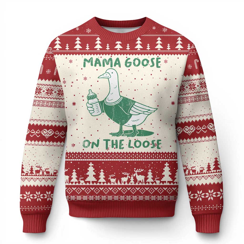 Silly Goose Mom Ugly Christmas Sweater New Mom Pregnancy Announcement Mothers Day