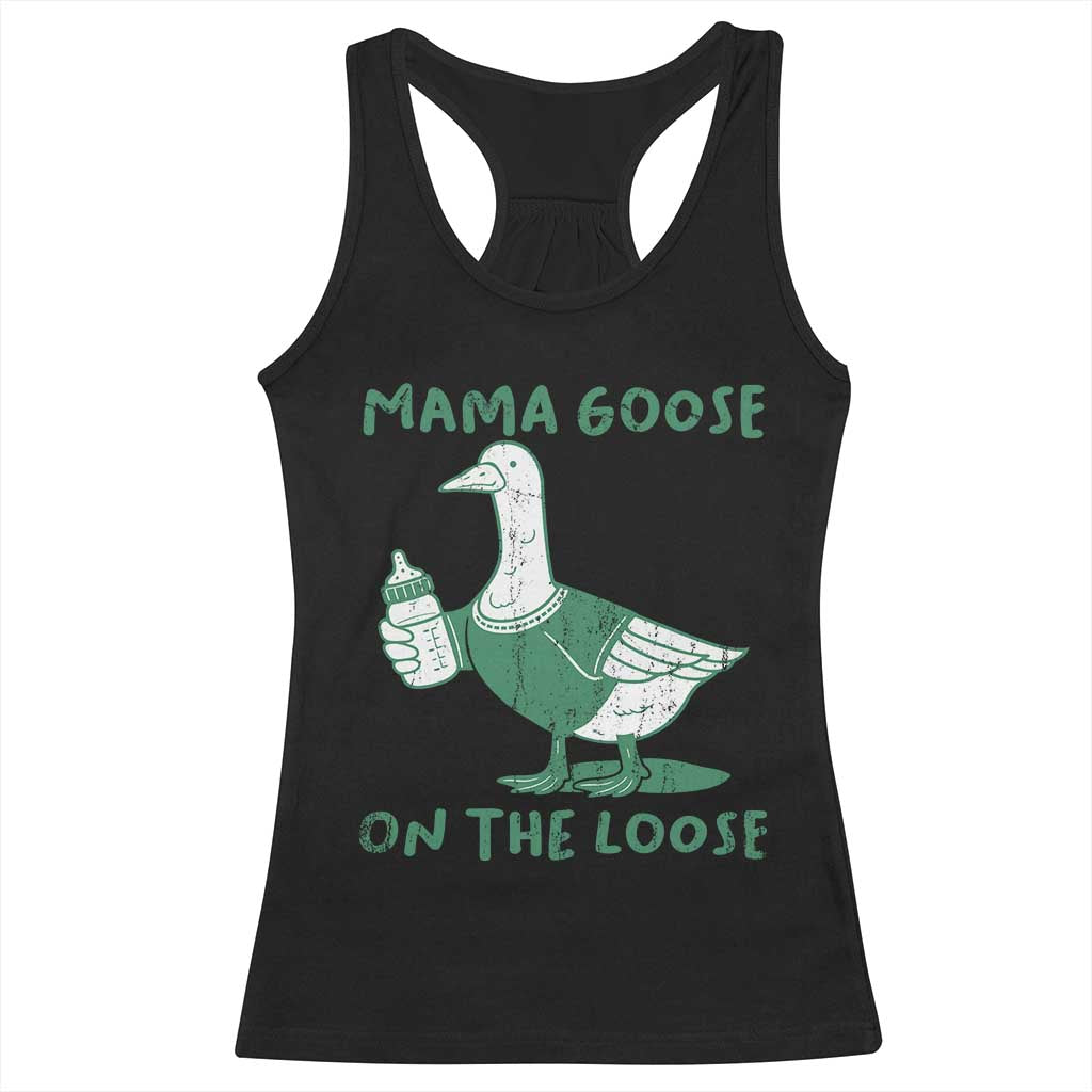 Silly Goose Mom Racerback Tank Top New Mom Pregnancy Announcement Mothers Day