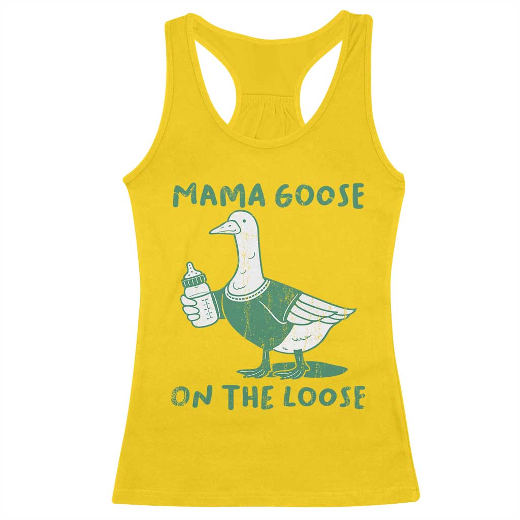 Silly Goose Mom Racerback Tank Top New Mom Pregnancy Announcement Mothers Day