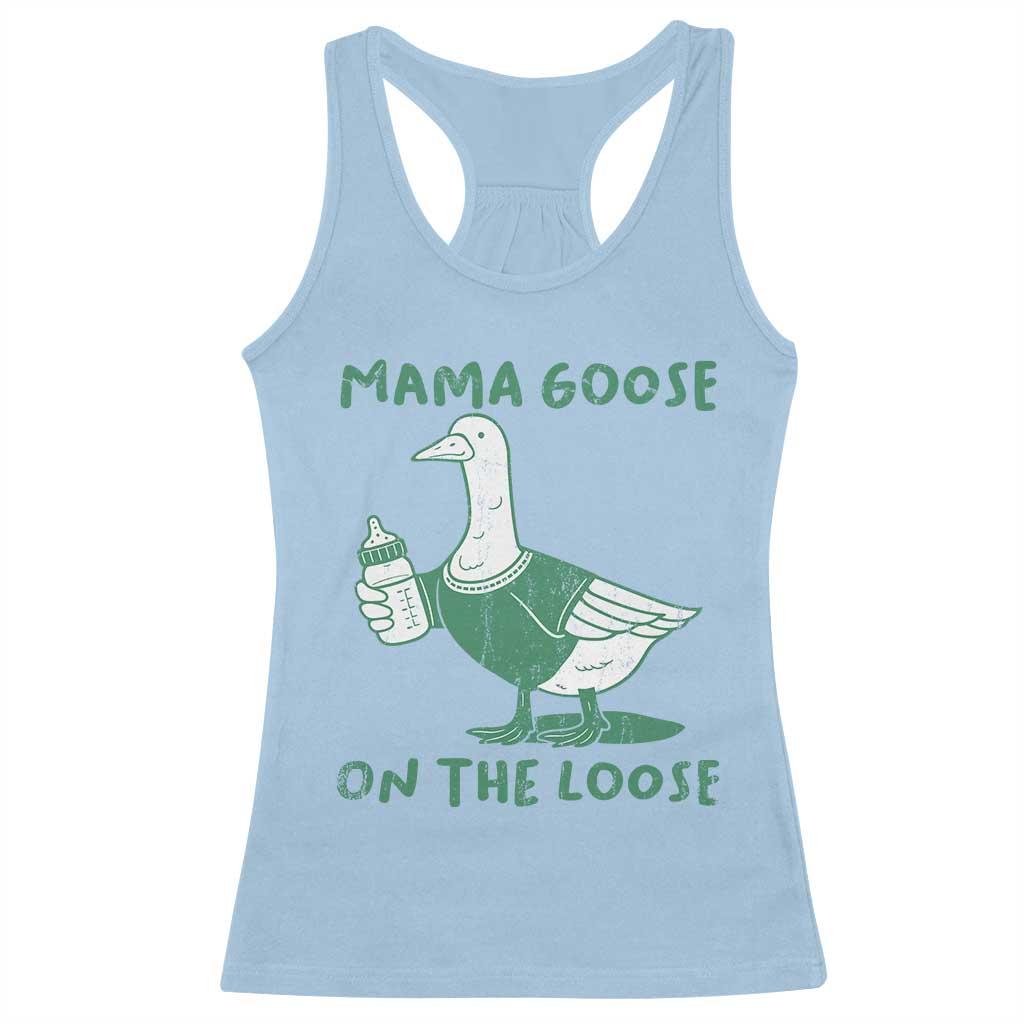 Silly Goose Mom Racerback Tank Top New Mom Pregnancy Announcement Mothers Day