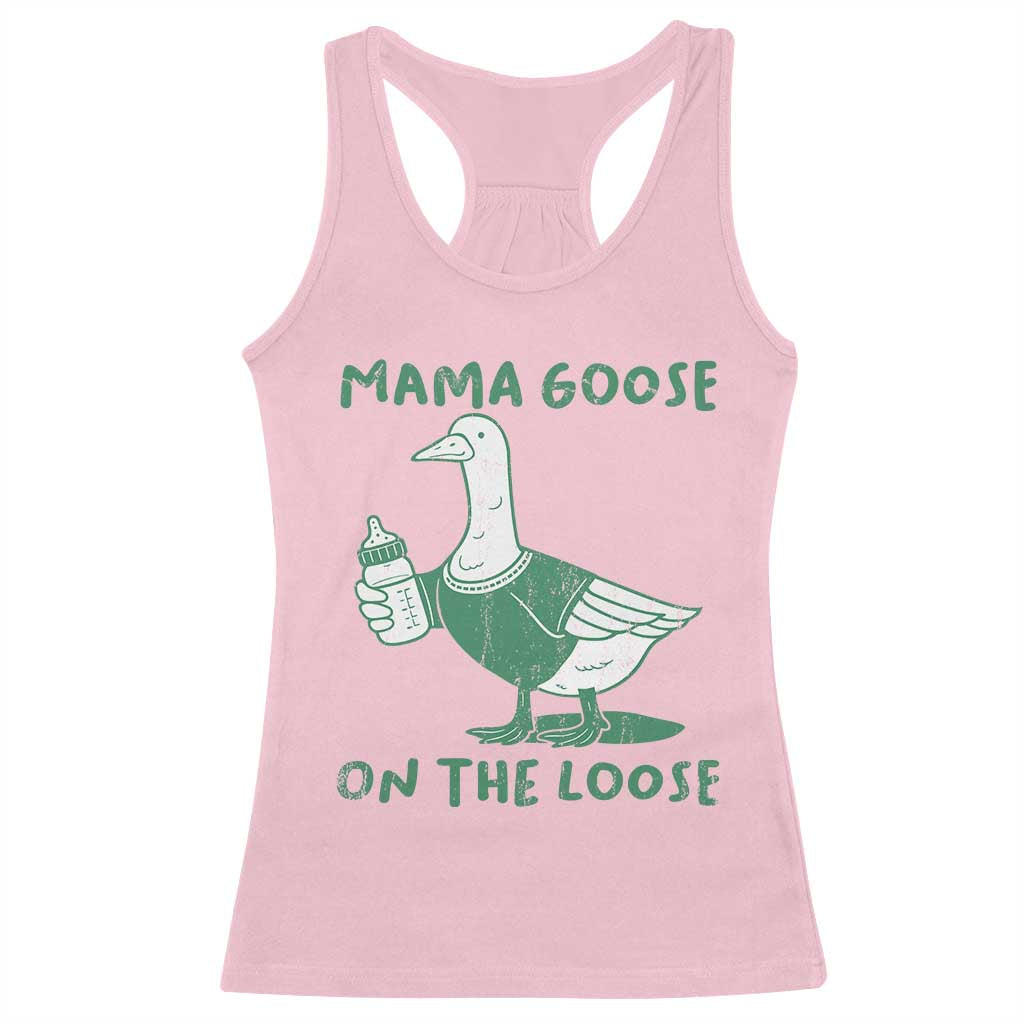 Silly Goose Mom Racerback Tank Top New Mom Pregnancy Announcement Mothers Day