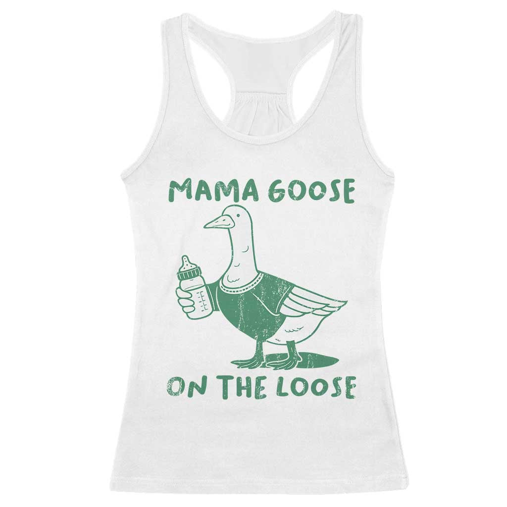 Silly Goose Mom Racerback Tank Top New Mom Pregnancy Announcement Mothers Day