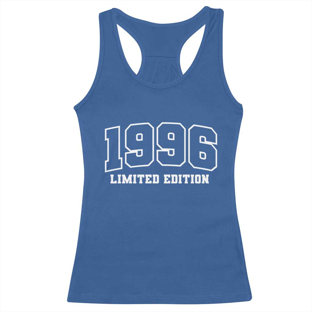 Vintage 1996 Limited Edition Racerback Tank Top 30 Year Old Gift Retro Varsity 30th Birthday