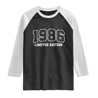 Vintage 1986 Limited Edition Raglan Shirt 50 Year Old Gift Retro Varsity 40th Birthday