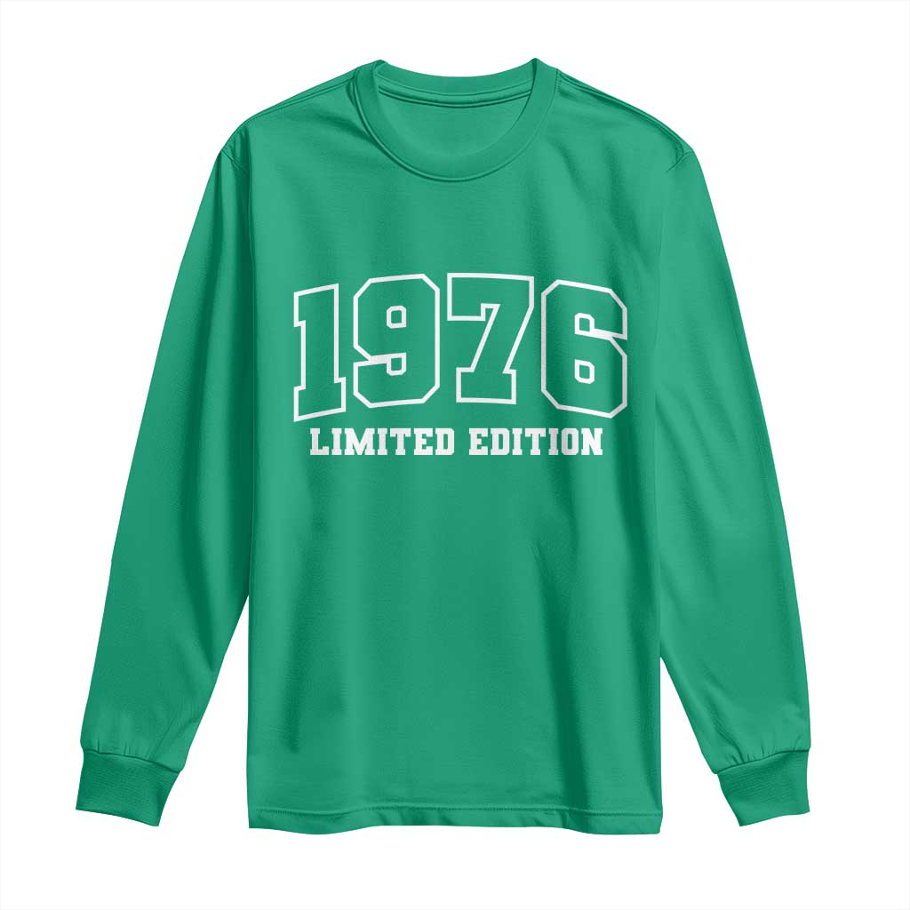Vintage 1976 Limited Edition Long Sleeve Shirt 50 Year Old Gift Retro Varsity 50th Birthday