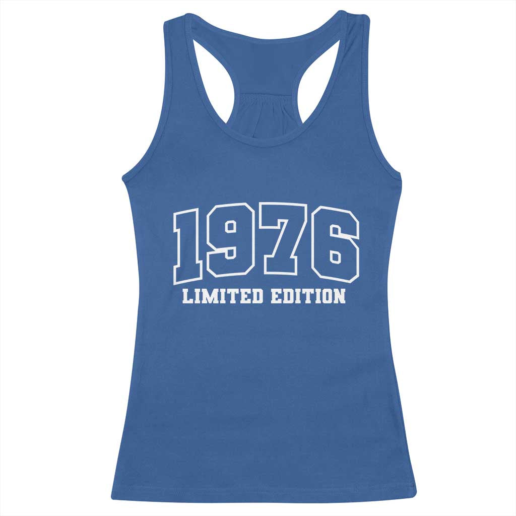 Vintage 1976 Limited Edition Racerback Tank Top 50 Year Old Gift Retro Varsity 50th Birthday
