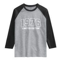 Vintage 1976 Limited Edition Raglan Shirt 50 Year Old Gift Retro Varsity 50th Birthday