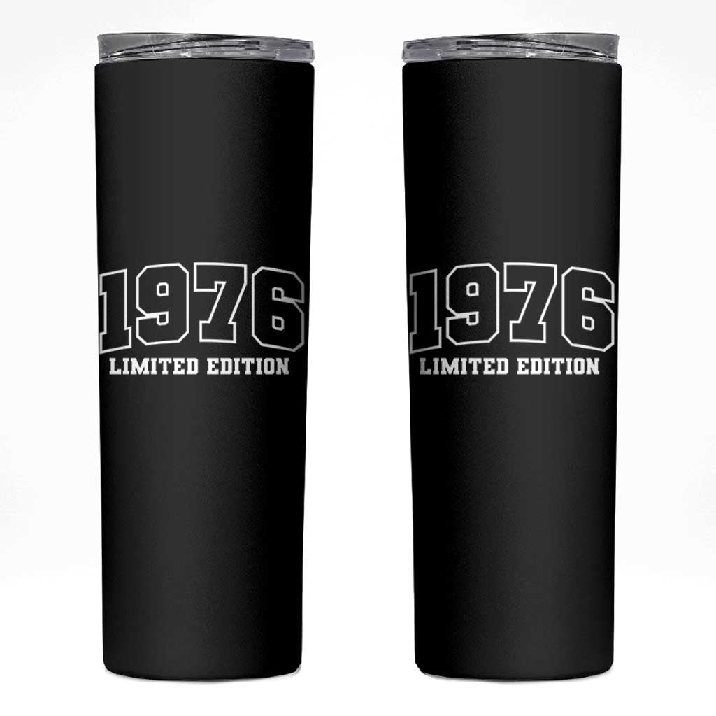 Vintage 1976 Limited Edition Skinny Tumbler 50 Year Old Gift Retro Varsity 50th Birthday