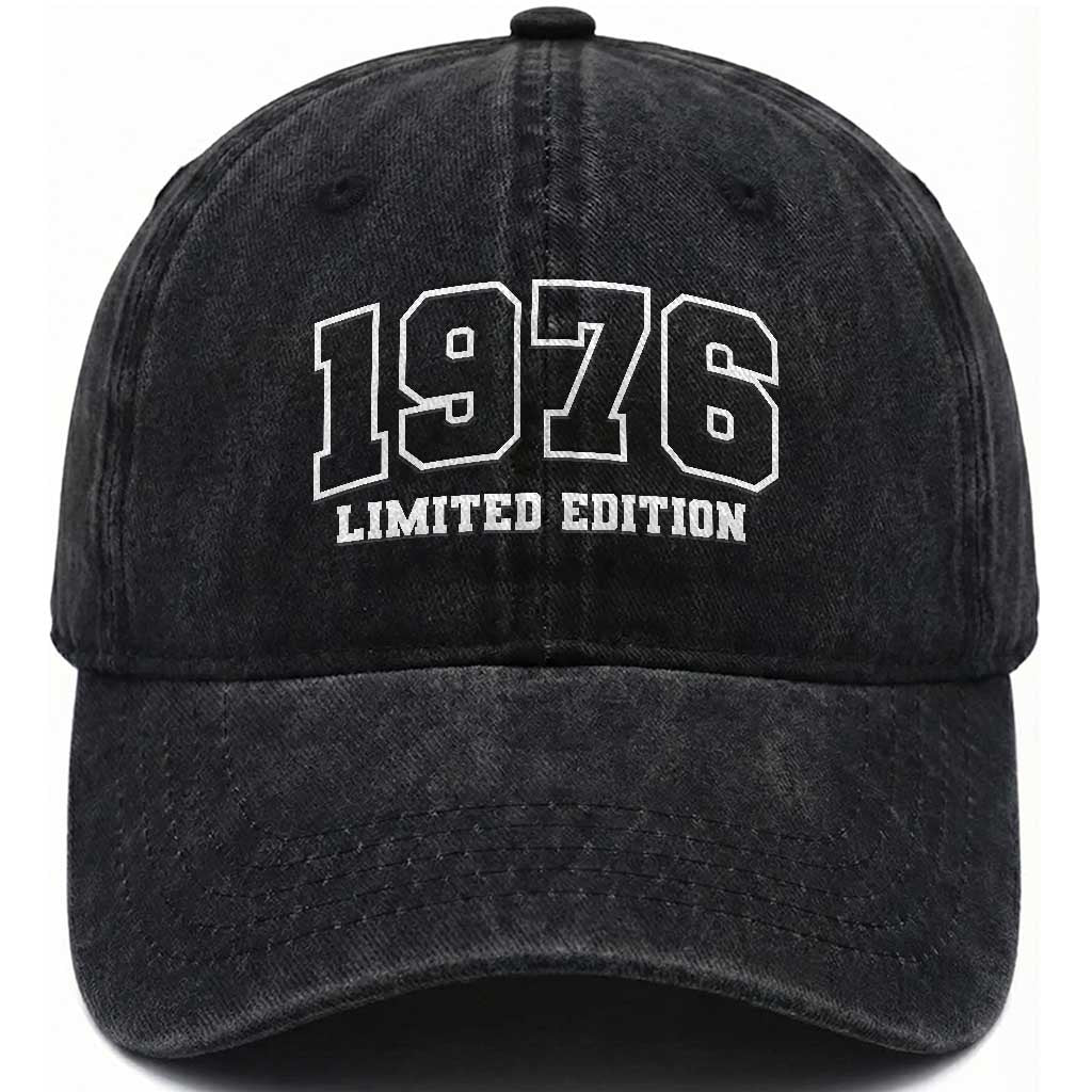Vintage 1976 Limited Edition Washed Cotton Baseball Cap 50 Year Old Gift Retro Varsity 50th Birthday