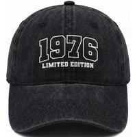 Vintage 1976 Limited Edition Washed Cotton Baseball Cap 50 Year Old Gift Retro Varsity 50th Birthday