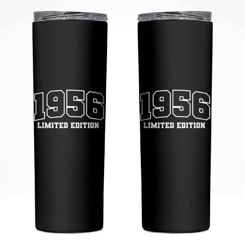 Vintage 1956 Limited Edition Skinny Tumbler 70 Year Old Gift Retro Varsity 70th Birthday