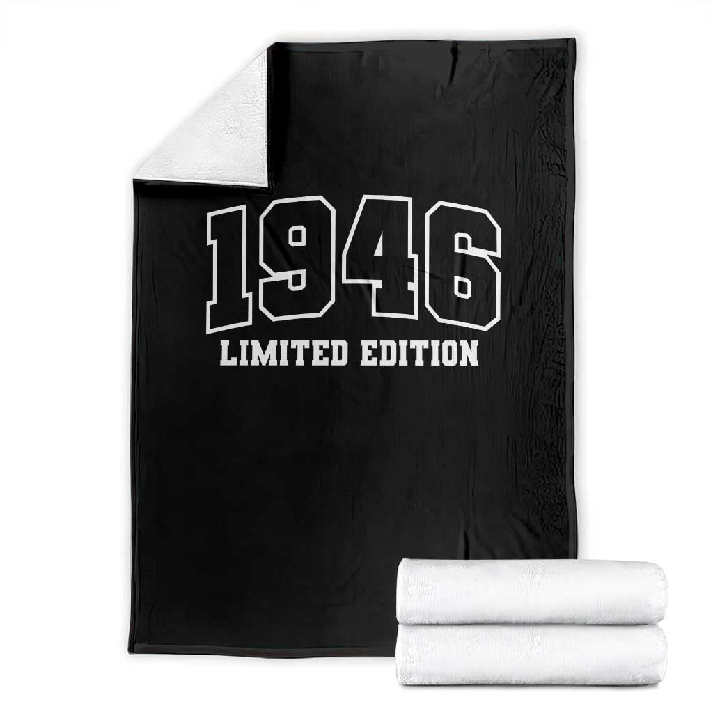 Vintage 1946 Limited Edition Throw Blanket 80 Year Old Gift Retro Varsity 80th Birthday