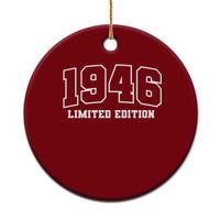 Vintage 1946 Limited Edition Ceramic Ornament 80 Year Old Gift Retro Varsity 80th Birthday