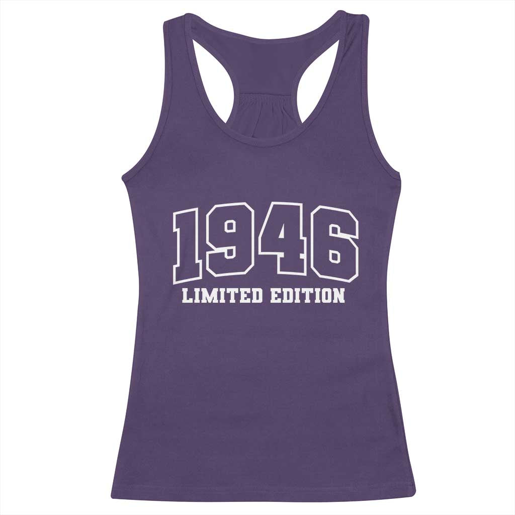 Vintage 1946 Limited Edition Racerback Tank Top 80 Year Old Gift Retro Varsity 80th Birthday