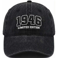 Vintage 1946 Limited Edition Washed Cotton Baseball Cap 80 Year Old Gift Retro Varsity 80th Birthday