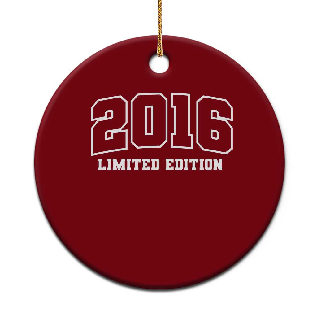Vintage 2016 Limited Edition Ceramic Ornament 10 Year Old Gift Retro Varsity 10th Birthday