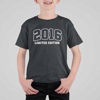 Vintage 2016 Limited Edition T Shirt For Kid 10 Year Old Gift Retro Varsity 10th Birthday