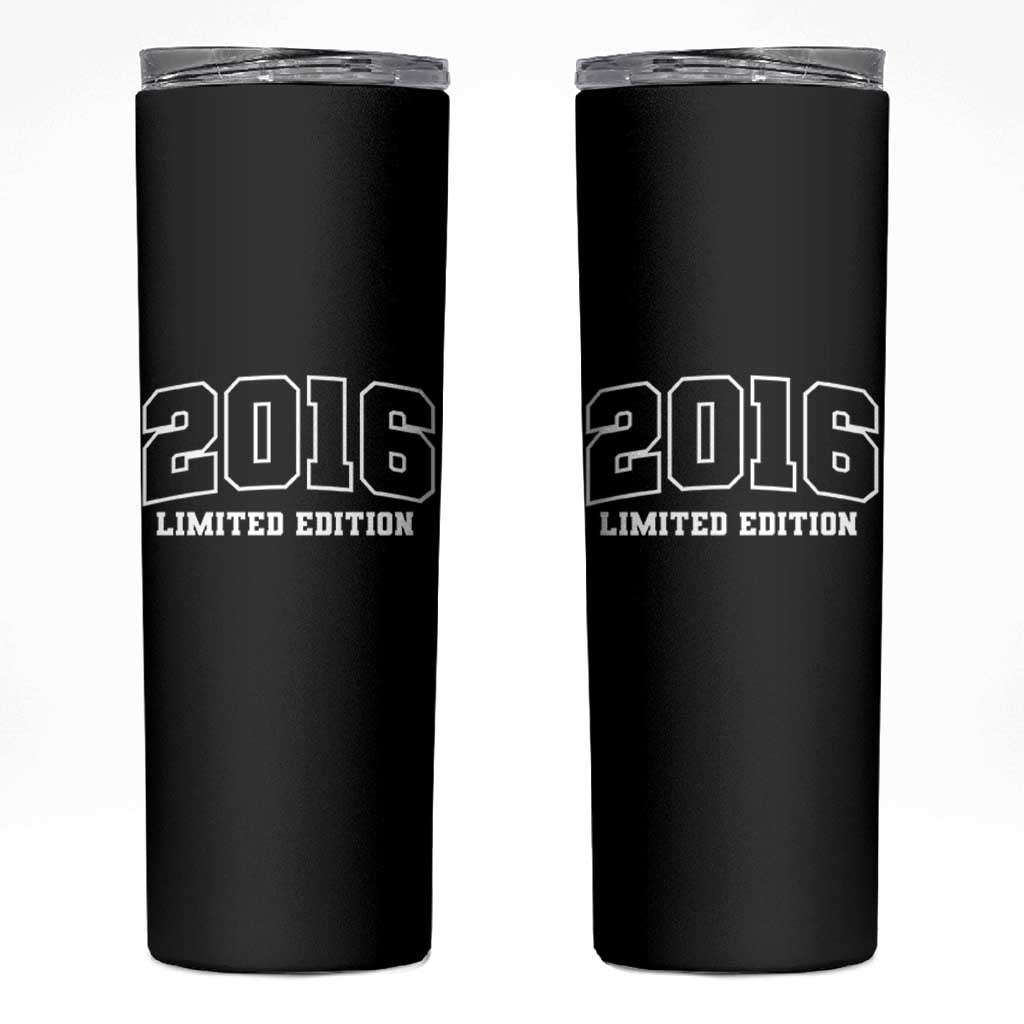 Vintage 2016 Limited Edition Skinny Tumbler 10 Year Old Gift Retro Varsity 10th Birthday