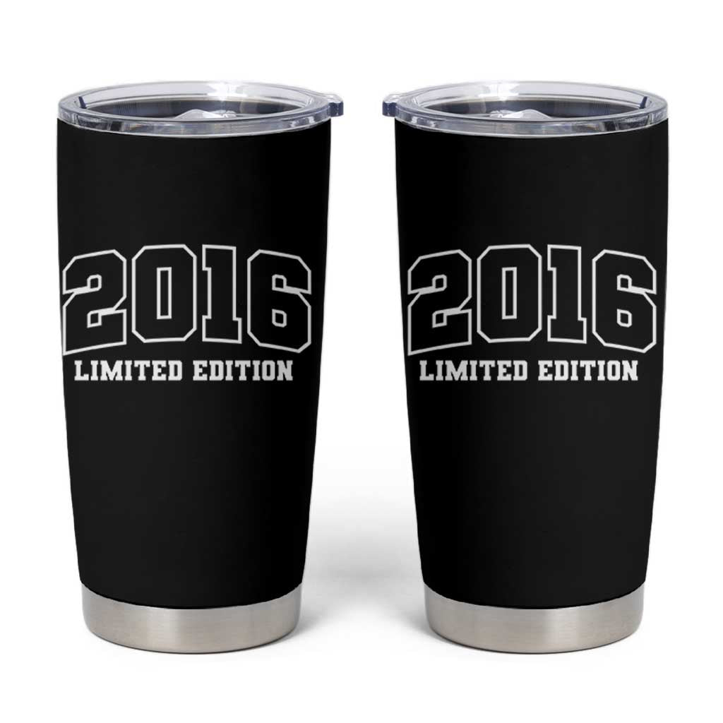 Vintage 2016 Limited Edition Tumbler Cup 10 Year Old Gift Retro Varsity 10th Birthday