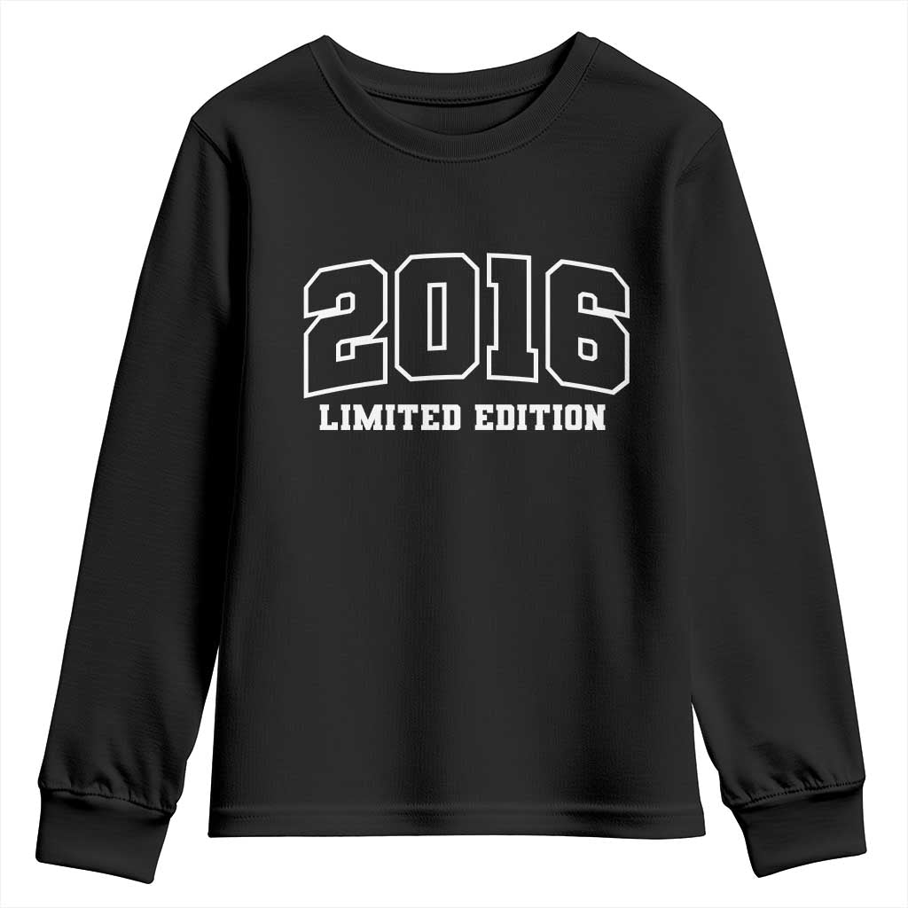 Vintage 2016 Limited Edition Youth Sweatshirt 10 Year Old Gift Retro Varsity 10th Birthday