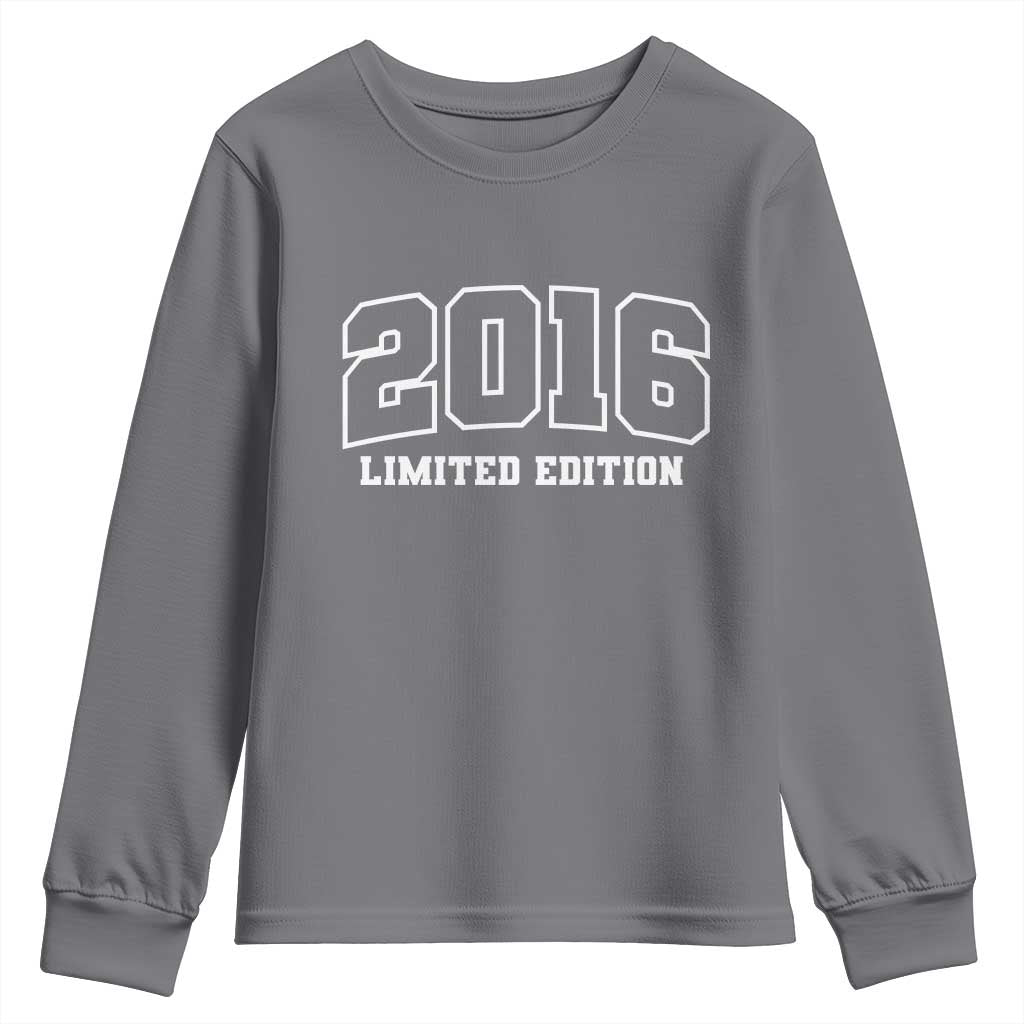 Vintage 2016 Limited Edition Youth Sweatshirt 10 Year Old Gift Retro Varsity 10th Birthday