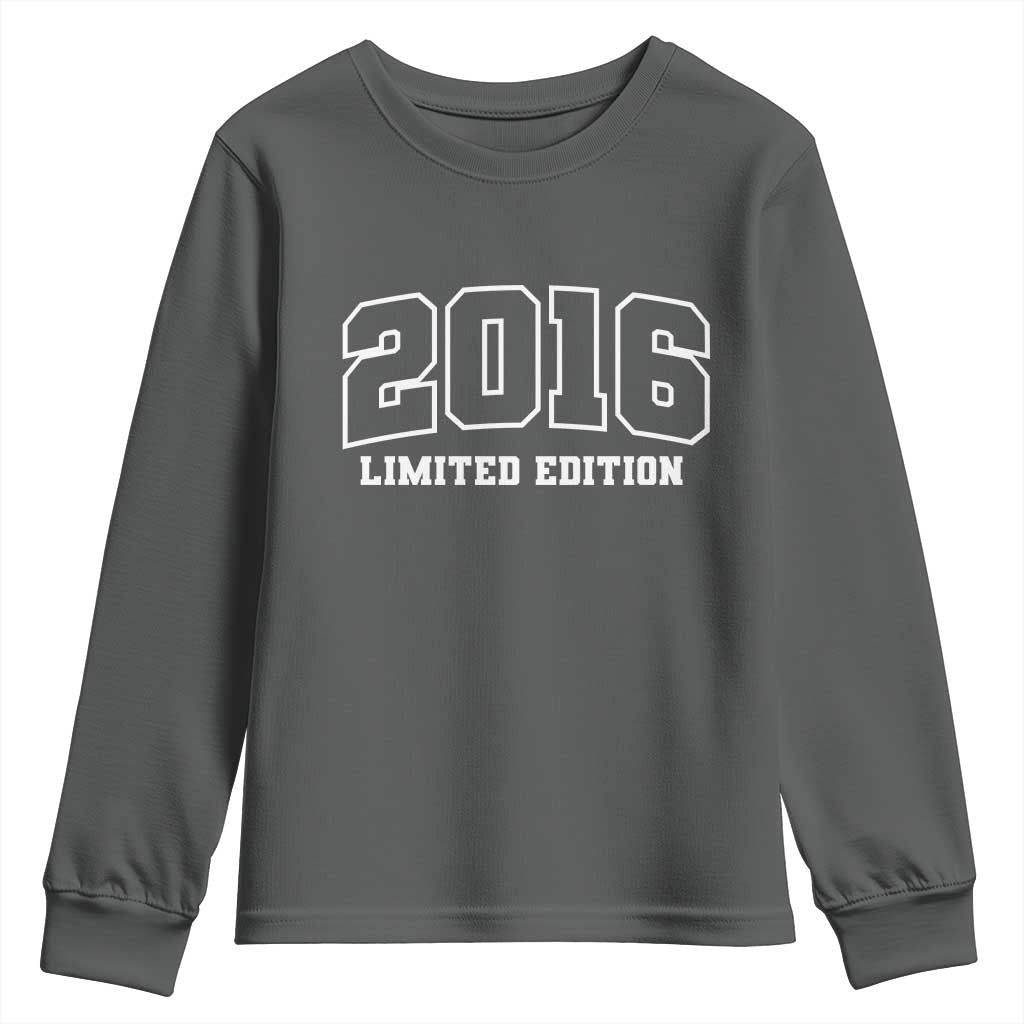 Vintage 2016 Limited Edition Youth Sweatshirt 10 Year Old Gift Retro Varsity 10th Birthday