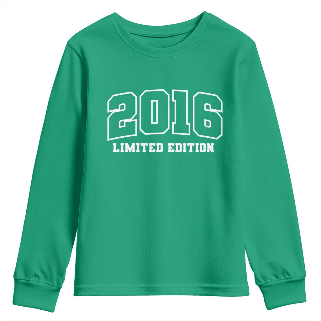 Vintage 2016 Limited Edition Youth Sweatshirt 10 Year Old Gift Retro Varsity 10th Birthday