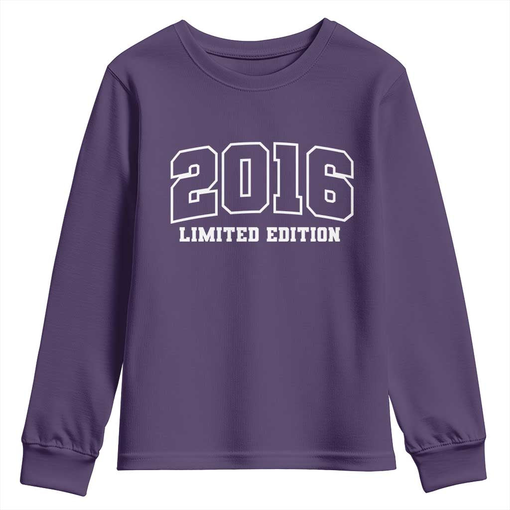 Vintage 2016 Limited Edition Youth Sweatshirt 10 Year Old Gift Retro Varsity 10th Birthday