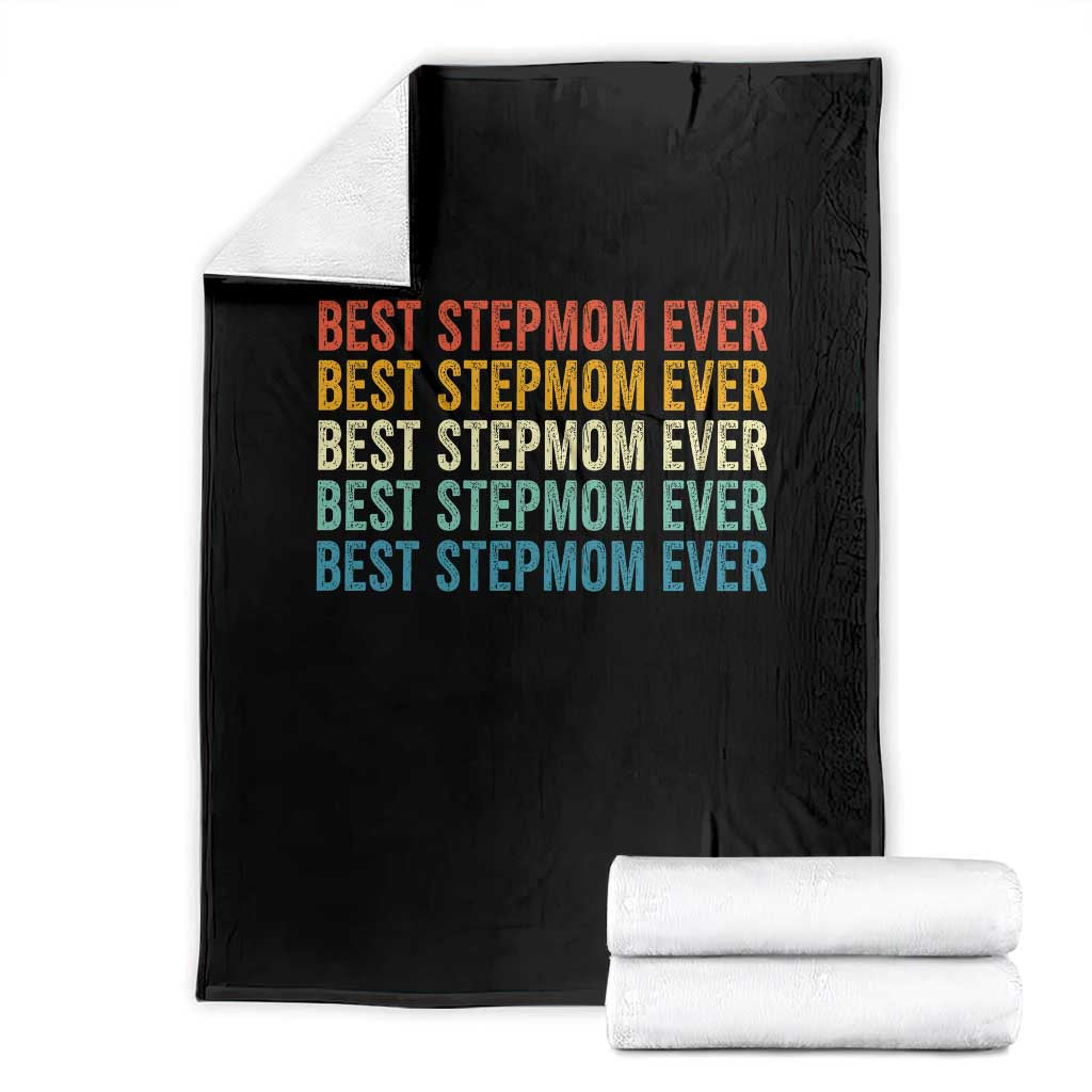 Best Stepmom Ever Throw Blanket Funny Retro StepMom Bonus Mom