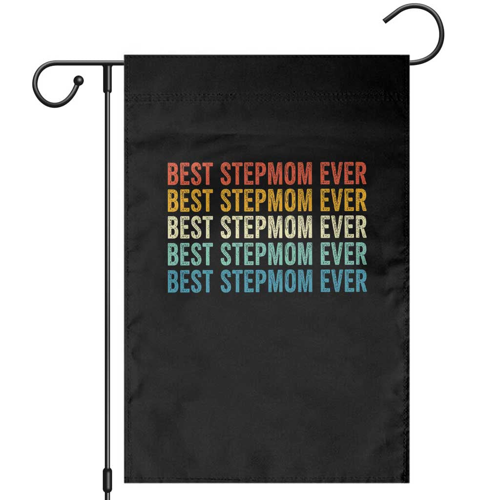 Best Stepmom Ever Garden Flag Funny Retro StepMom Bonus Mom