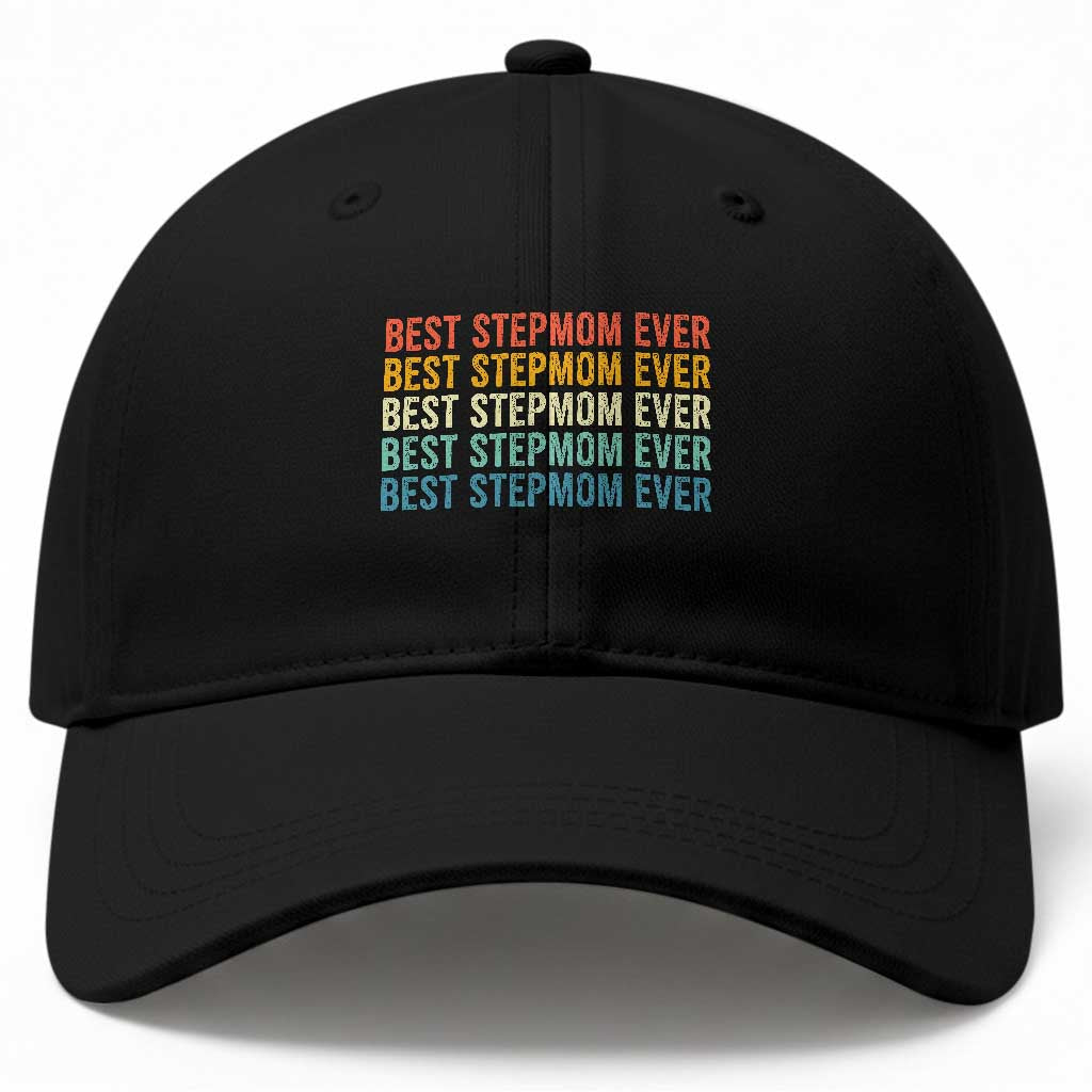 Best Stepmom Ever Baseball Cap Funny Retro StepMom Bonus Mom
