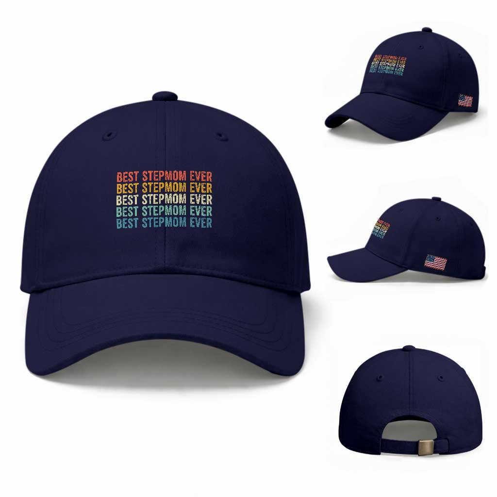 Best Stepmom Ever Baseball Cap Funny Retro StepMom Bonus Mom