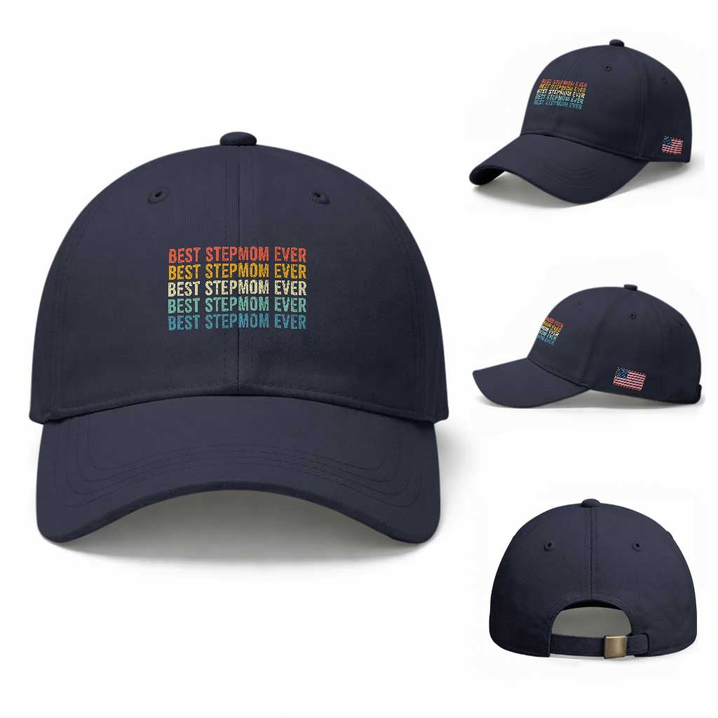 Best Stepmom Ever Baseball Cap Funny Retro StepMom Bonus Mom