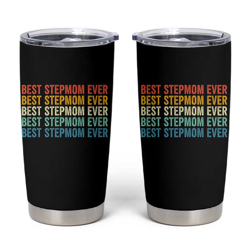 Best Stepmom Ever Tumbler Cup Funny Retro StepMom Bonus Mom