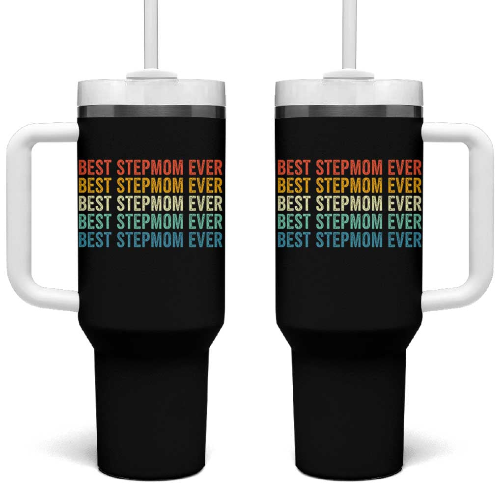 Best Stepmom Ever Tumbler With Handle Funny Retro StepMom Bonus Mom