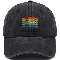 Best Stepmom Ever Washed Cotton Baseball Cap Funny Retro StepMom Bonus Mom