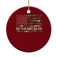 Best Effin Bonus Dad Ever Ceramic Ornament Funny Step Dad Camo American Flag