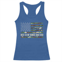 Best Effin Bonus Dad Ever Racerback Tank Top Funny Step Dad Camo American Flag