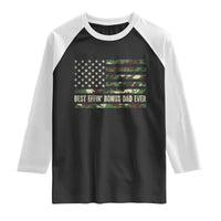 Best Effin Bonus Dad Ever Raglan Shirt Funny Step Dad Camo American Flag