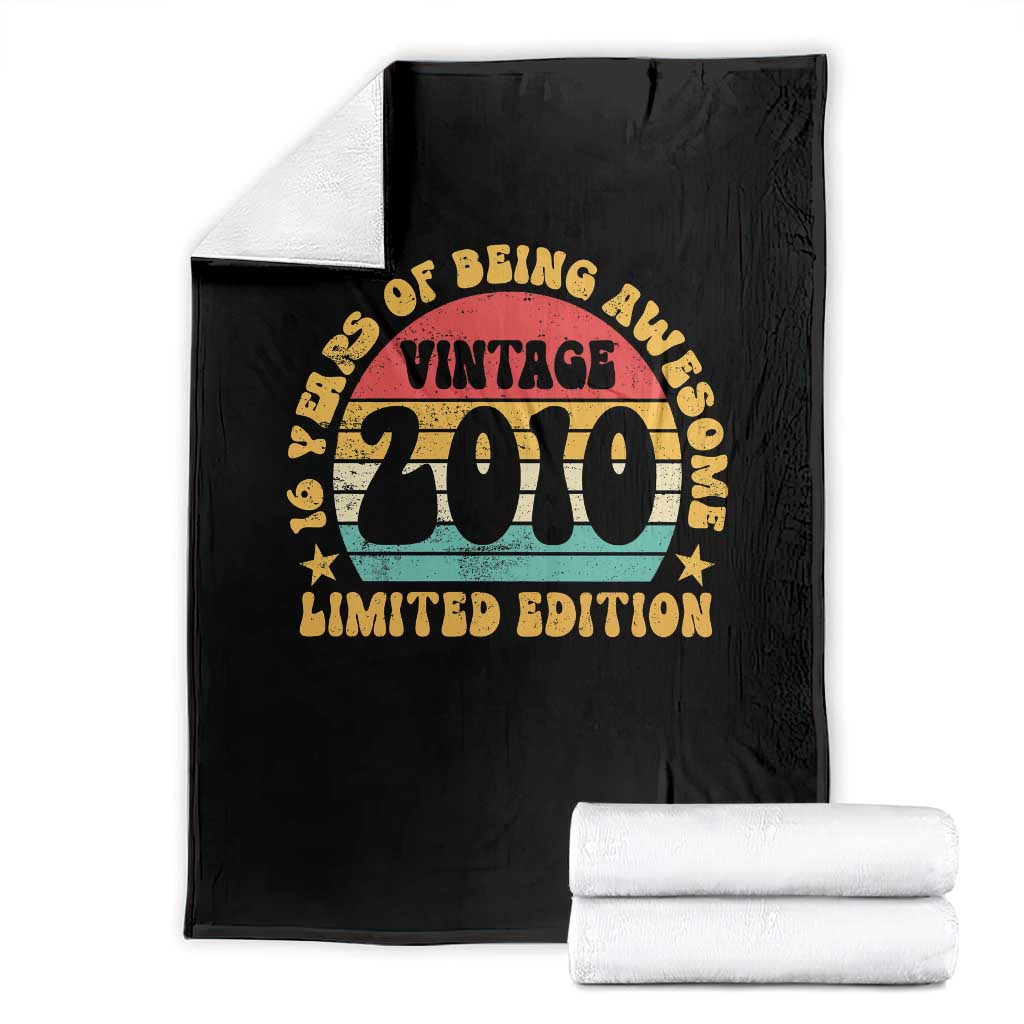 16th Birthday Throw Blanket Vintage 16yr 2010 Limited Edition 16 Year Old Gift