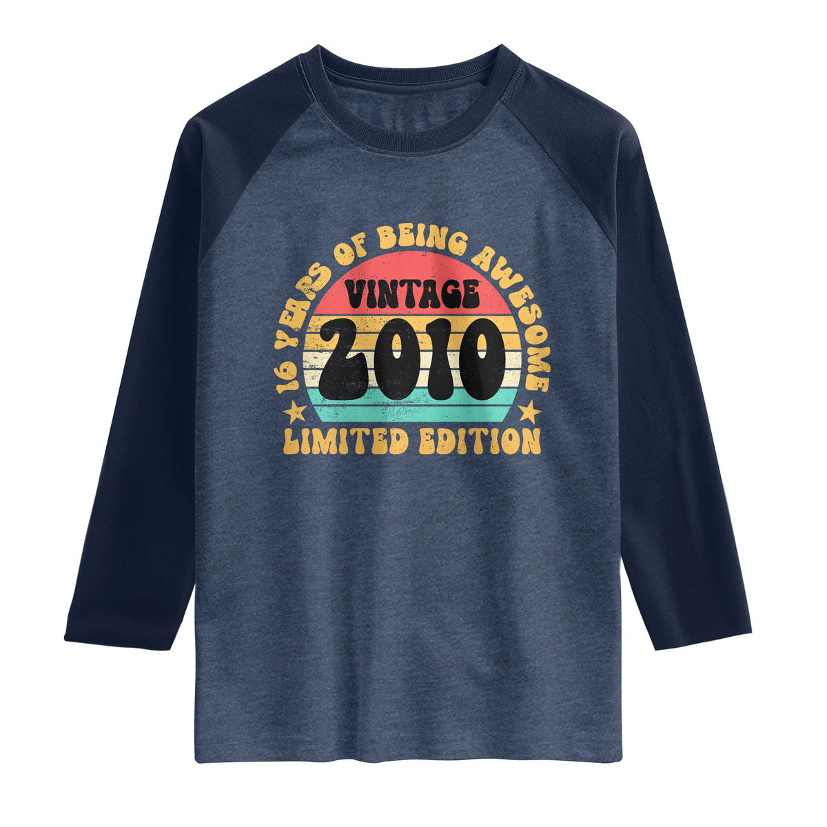 16th Birthday Raglan Shirt Vintage 16yr 2010 Limited Edition 16 Year Old Gift